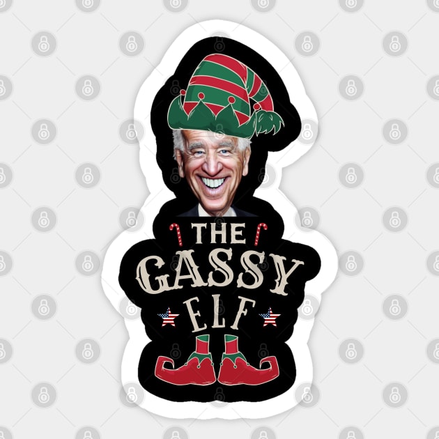 The Gassy Biden Elf. Funny | Sarcastic Political Anti Biden design Sticker by HROC Gear & Apparel